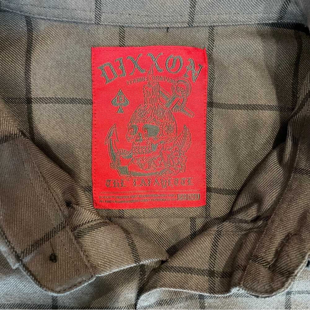DIXXON Flannel Company “The Lafayette”, Long Sleeve Gray Plaid Button-up Shirt - Picture 2 of 9